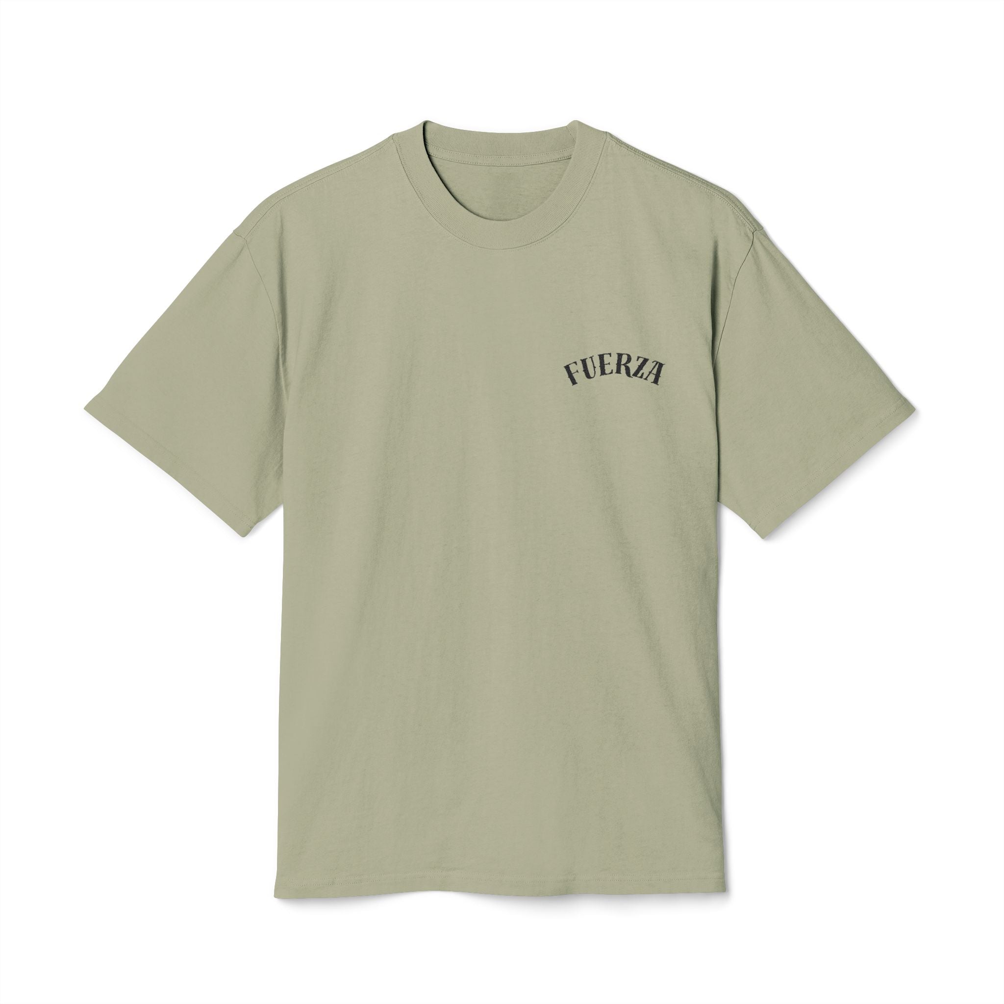 Fuerza Logo Tee | Minimal Chest Print, Cream Cotton