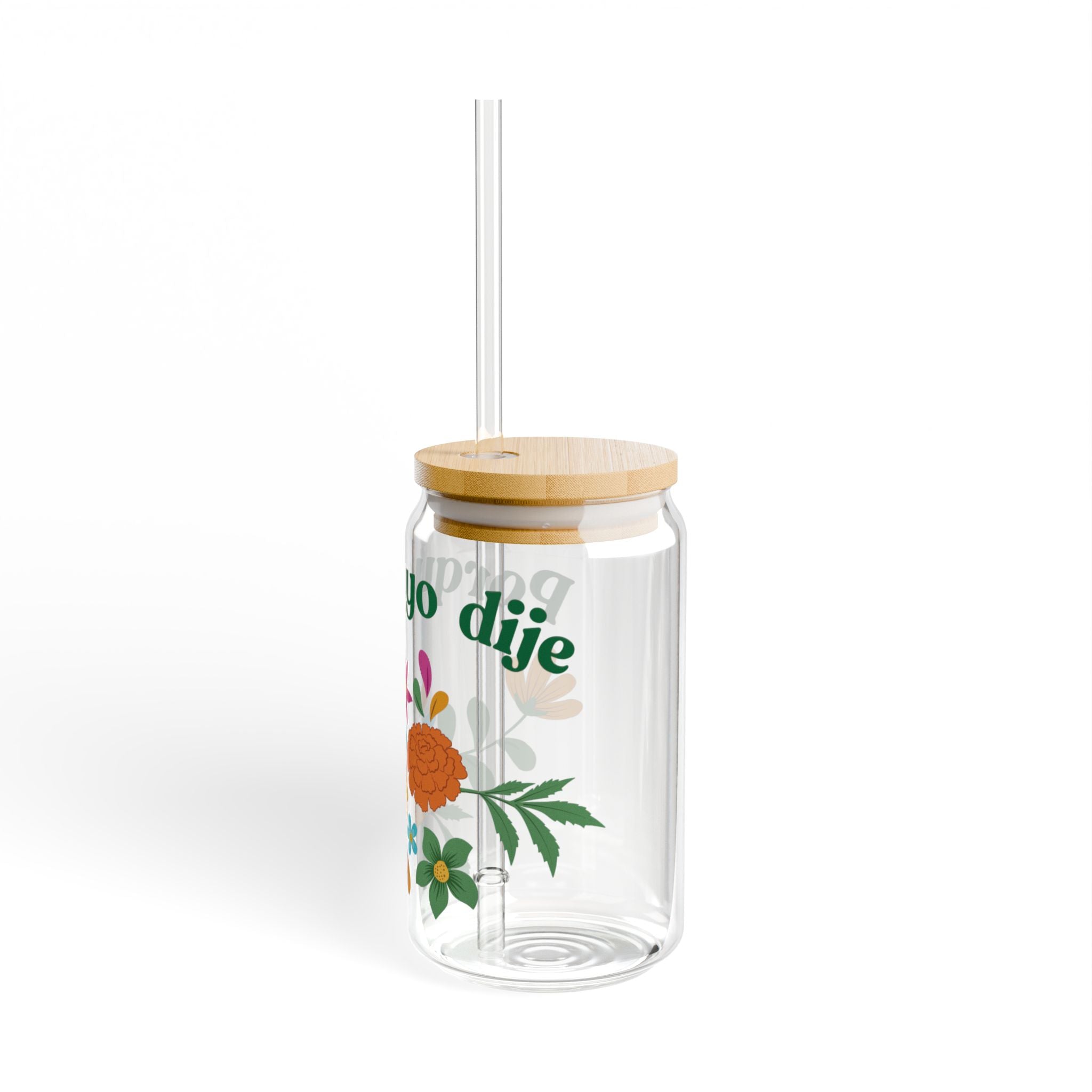 Porque Yo Dije Floral Sipper Glass | 16oz Straw Tumbler